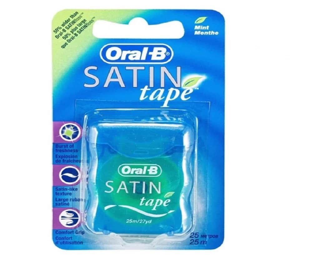 Oral-B خيط تنظيف الأسنان أورال-بي ساتان تاب الذي يعطي شعورًا بالانتعاش والنظافة 25 مترًا - 1