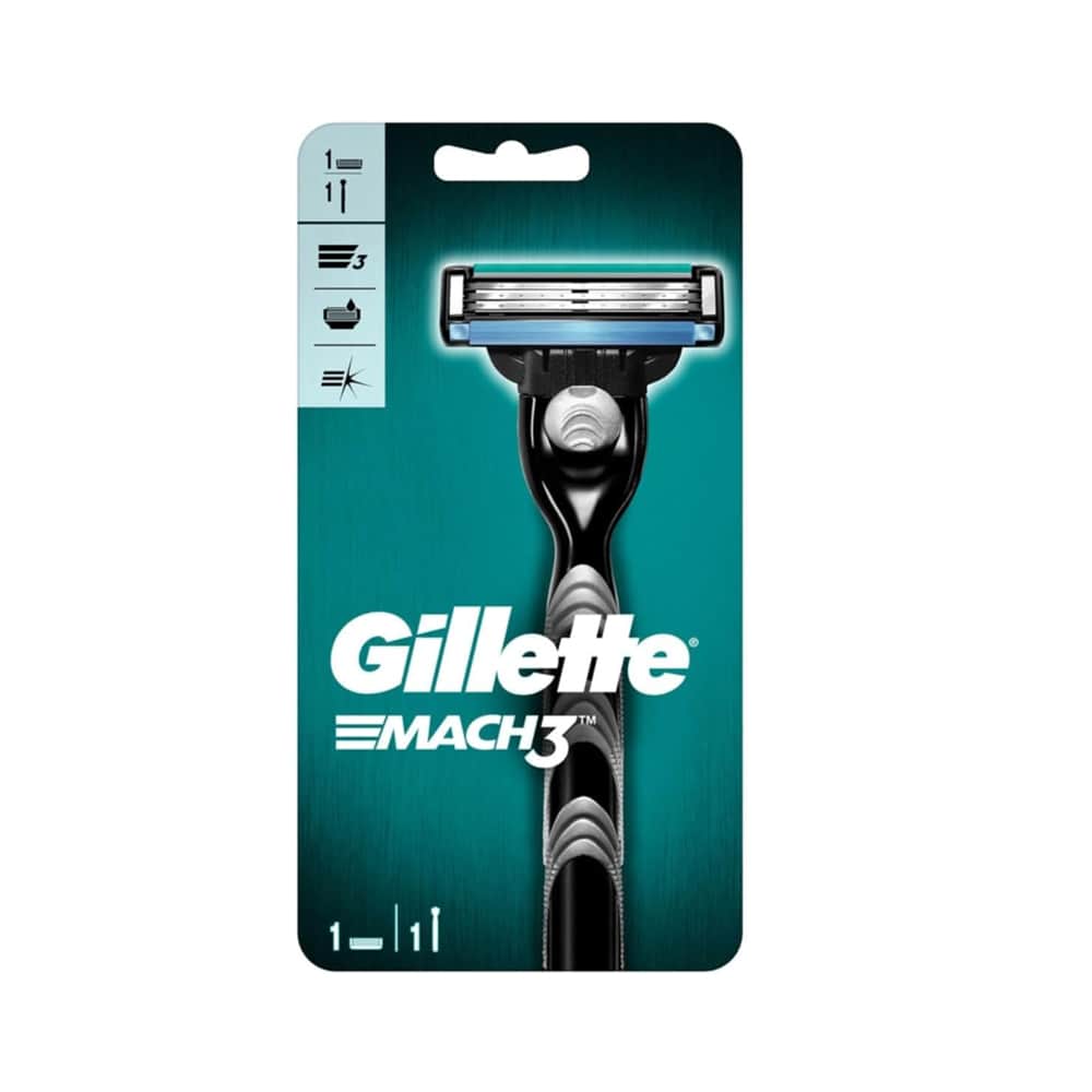 Gillette ماكينة حلاقة ماك 3 للرجال رازور مع واقي للبشرة مايكروفين من جيليت - 1