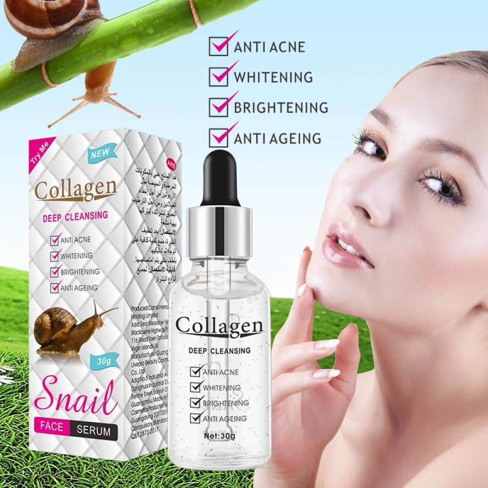 Cosmetic Solution سيروم الكولاجين والحلزون للتنظيف العميق للوجه بالحلزون من كوزماتك سوليوشن 30 جرام - 2