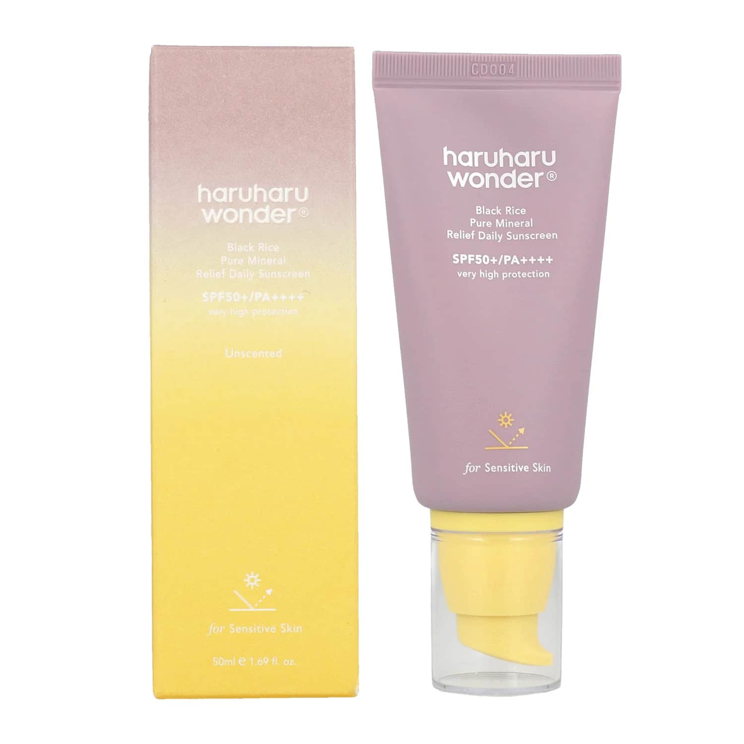 واقي شمس يومي من هارو هارو 50 مل SPF 50 من الأرز الأسود المعدني النقي Haruharu - 2