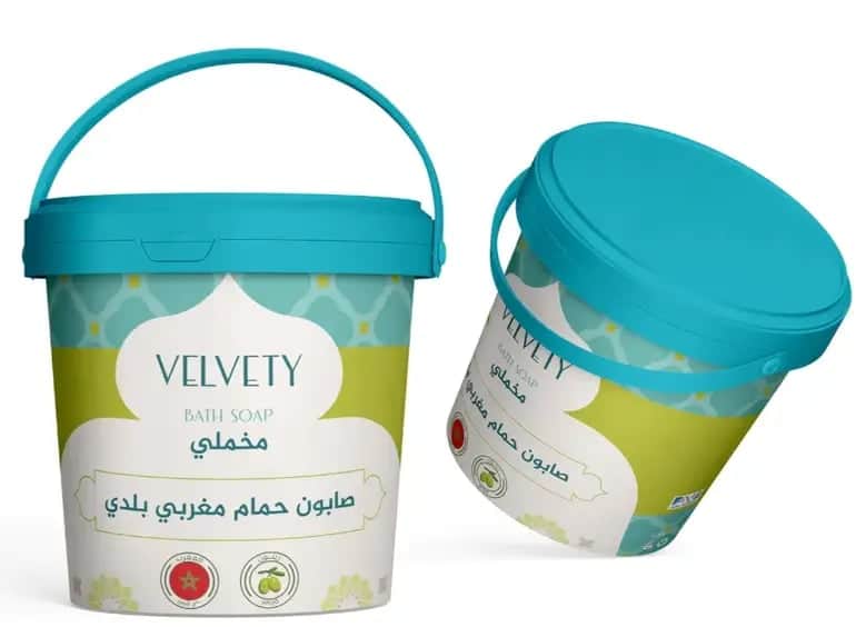 Mukhmali صابون حمام مغربي بزيت الزيتون من مخملي 1 كيلو - 2