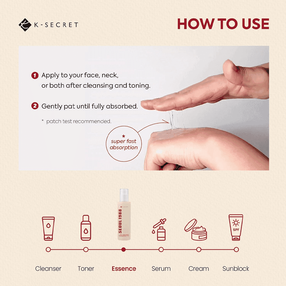 K-SECRET سيروم بخلاصة موسين الحلزون 97٪ + الأرز سيول 1988 من كي سيكرت 100 مل - 3