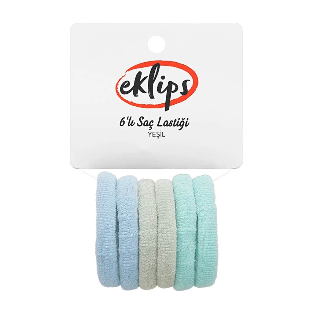 Eklips ربطات شعر مطاطية خضراء من إكليبس، عبوة من 6 قطع متينة ومرنة