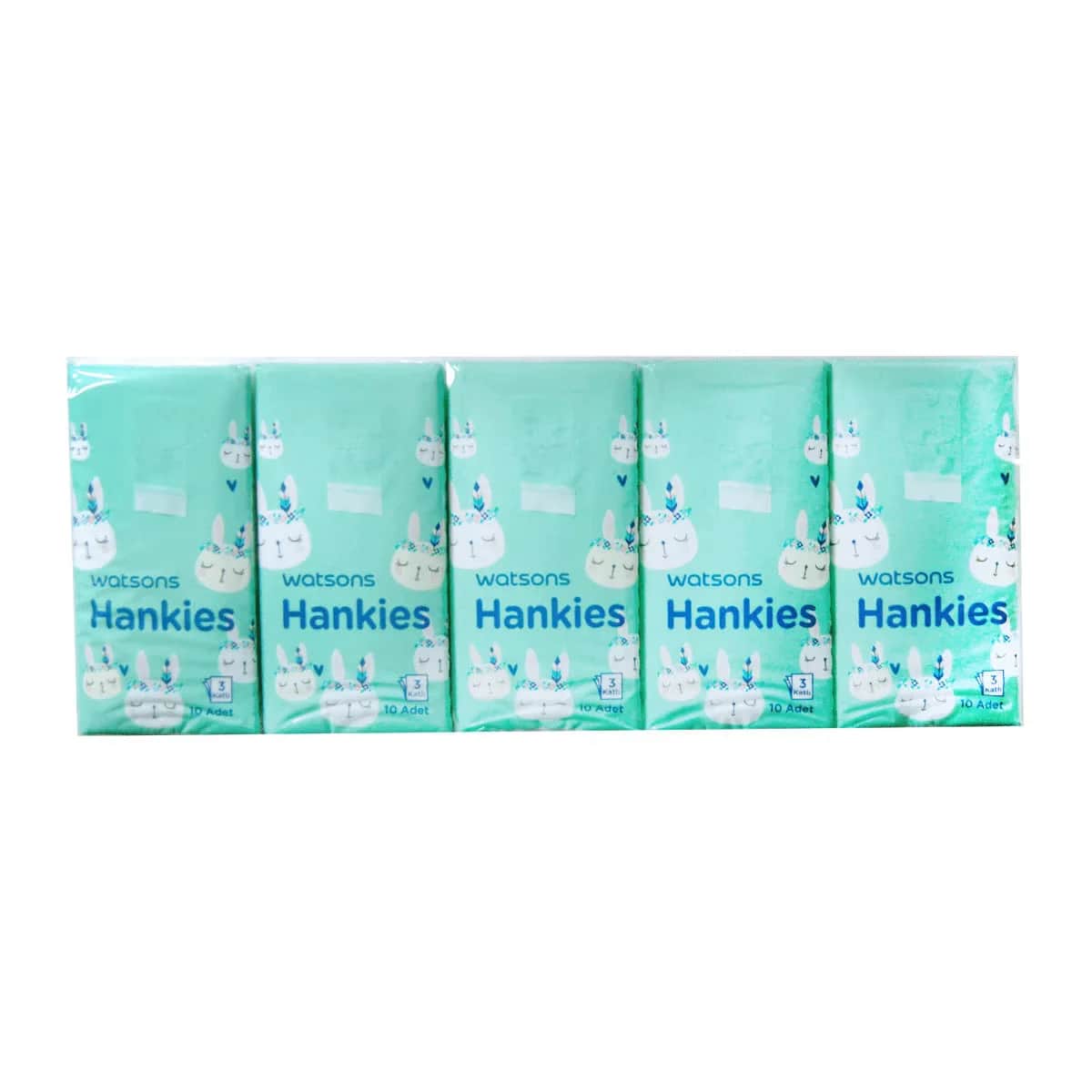 Watsons منديل جيب واتسونز بنقشة أرنب، 3 طبقات، 10 قطع