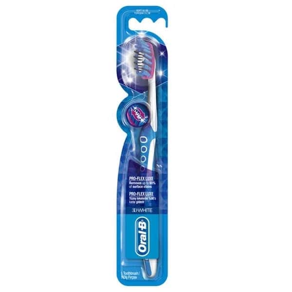 Oral-B فرشاة أسنان أورال-بي 3 دي وايت لوكس برو فليكس الناعمة