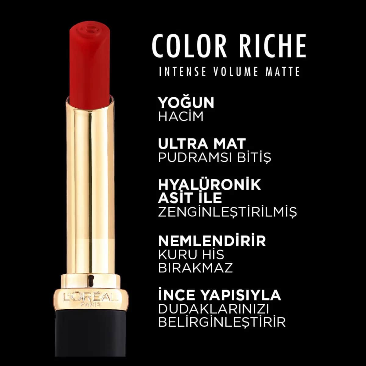 L'Oreal Paris أحمر شفاه لوريال باريس كلر ريش إنتنس فوليوم مات 346 روج ديتيرمينشن