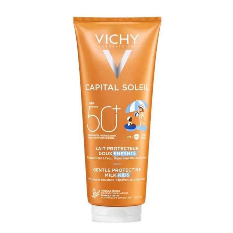Vichy حليب واقي من الشمس للوجه والجسم للأطفال من فيشي كابيتال سوليل بعامل حماية من الشمس 50+، 300 مل