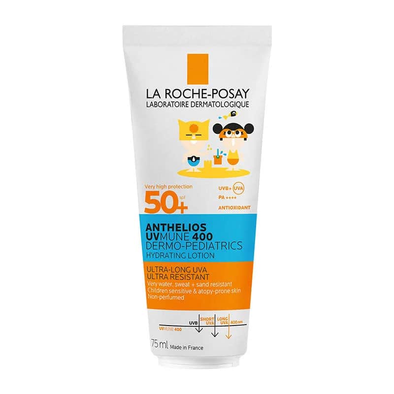 La Roche-Posay حليب الجسم الواقي من الشمس أنثيليوس للأطفال من لا روش بوزيه بعامل حماية 50+، 75 مل