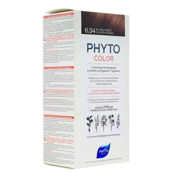Phyto صبغة شعر فيتو فيتوكولر العشبية 6.34 ذهبي نحاسي داكن، تركيبة جديدة