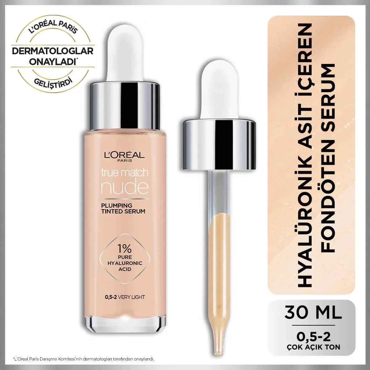 L'Oreal Paris سيروم أساس لوريال باريس ترو ماتش نيود 0.5-2 فاتح جدًا 31 مل