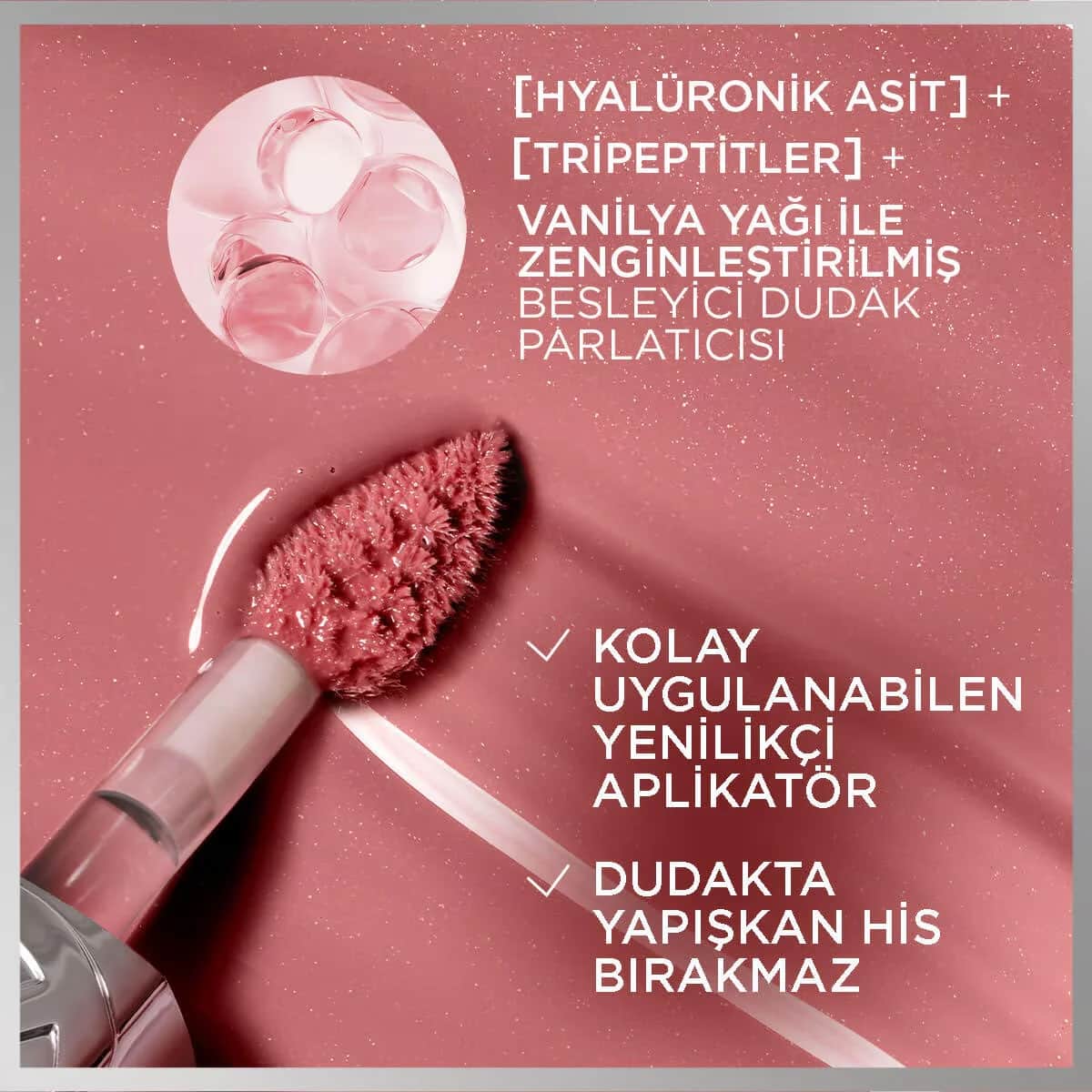 L'Oreal Paris ملمع شفاه لوريال باريس بلامب أمبيشن هيالورون ليب أويل المغذي والمرطب 380 روج إن لوف