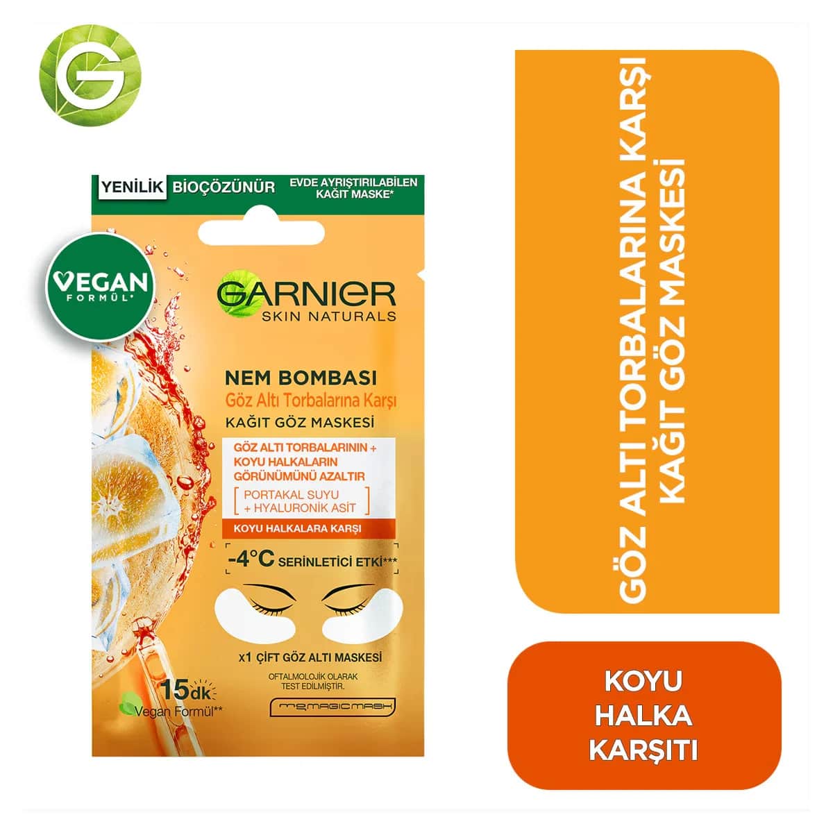 Garnier قناع ورقي للعينين بتأثير منعش ومرطب من غارنييه، 6 غرام