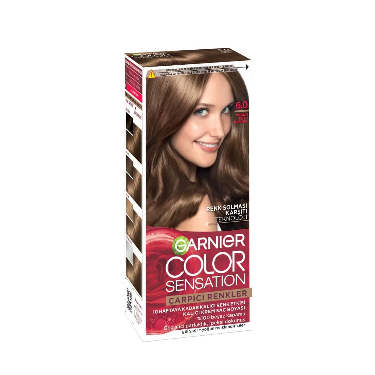 Garnier صبغة شعر غارنييه كولور ناتشرالز بألوان جذابة رقم 6.0 صبغة شعر أشقر داكن مكثف، قطعة واحدة