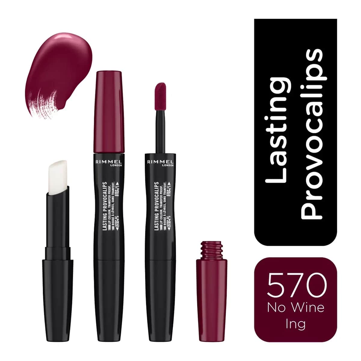 Rimmel London أحمر شفاه سائل بروفوكاليبس من ريميل لندن، لون نبيذي رقم 570