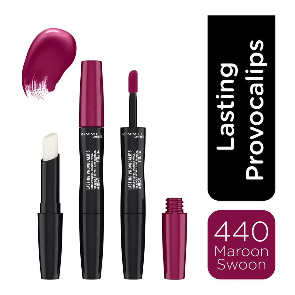Rimmel London أحمر شفاه سائل بروفوكاليبس من ريميل لندن، لون مارون سوون 440