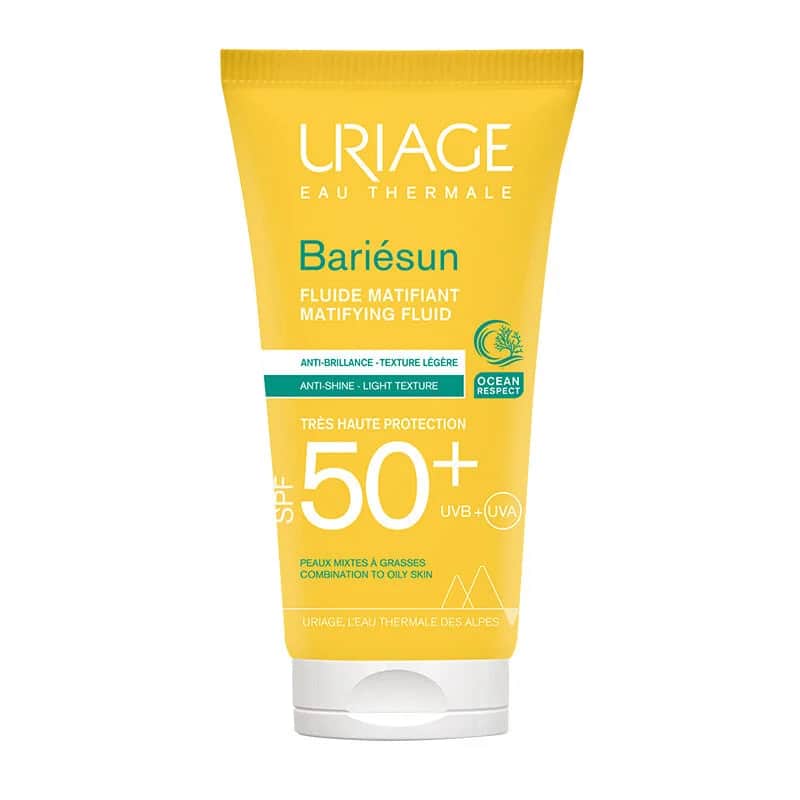 Uriage واقي شمس سائل غير لامع من يورياج باريسن بعامل حماية 50+، 50 مل
