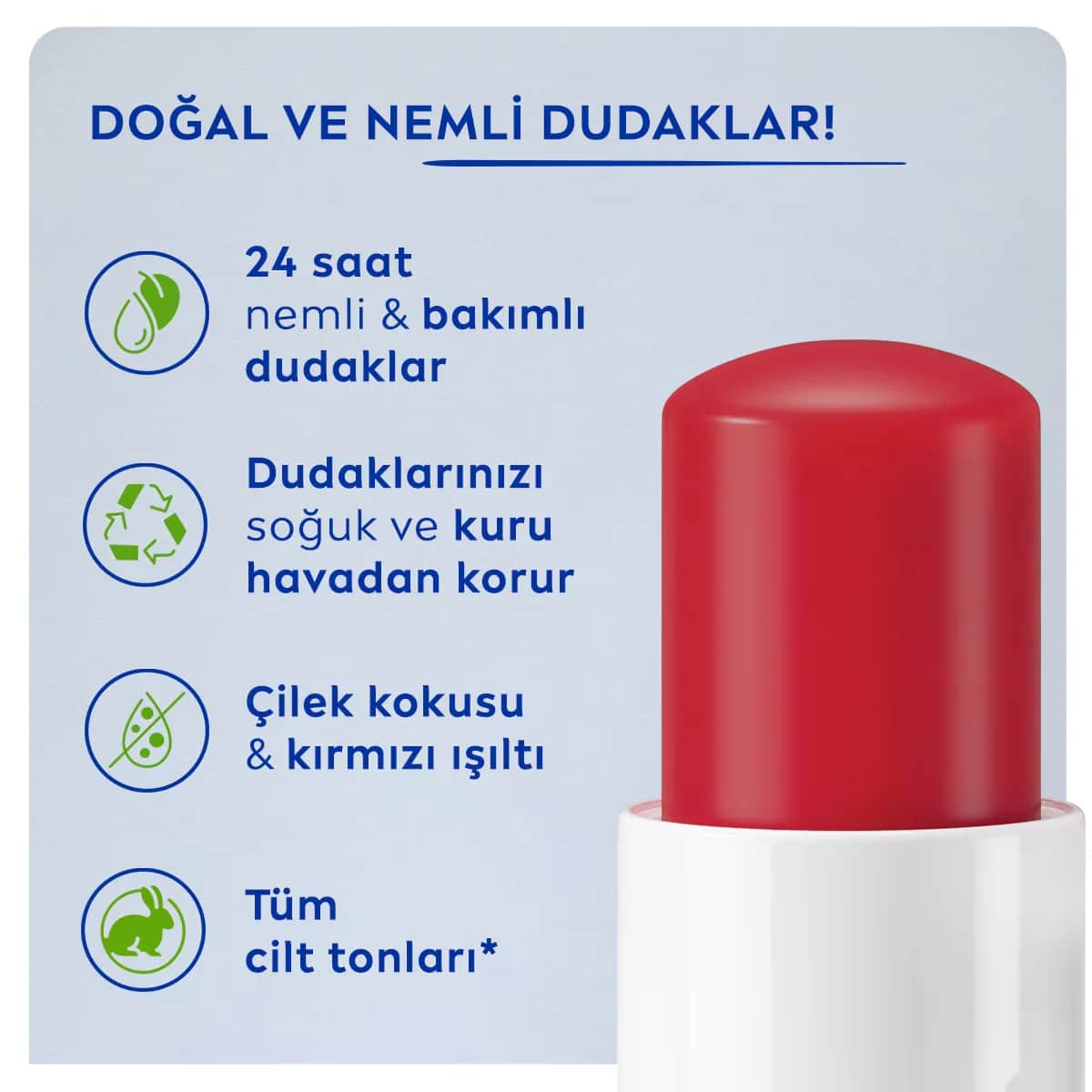 NIVEA كريم نيفيا للعناية بالشفاه بنكهة الفراولة 4.8 جرام