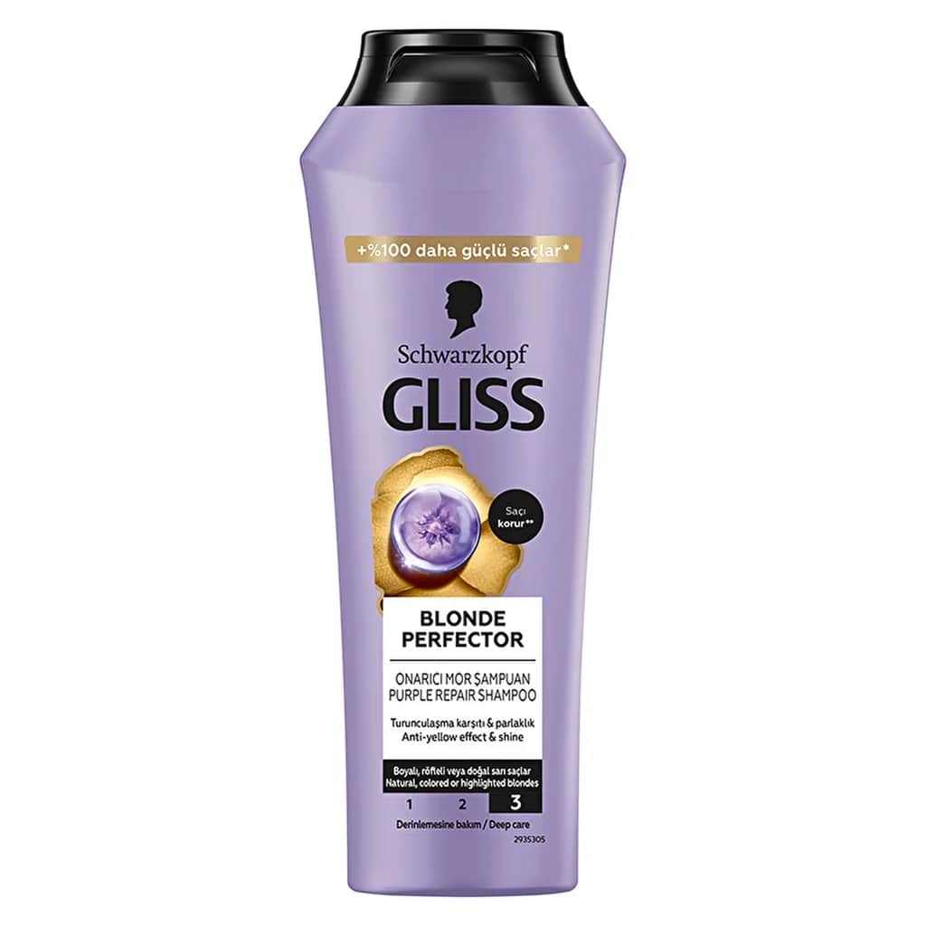 Gliss شامبو جليس بلوند بيرفيكتور المضاد للبرتقالي البنفسجي 250 مل