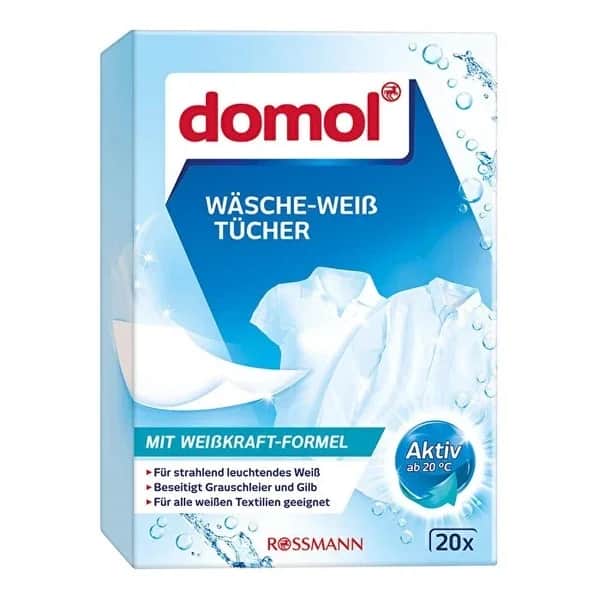 Domol مناديل دومول المبيضة للغسيل 20 منديلًا لتبييض متألق
