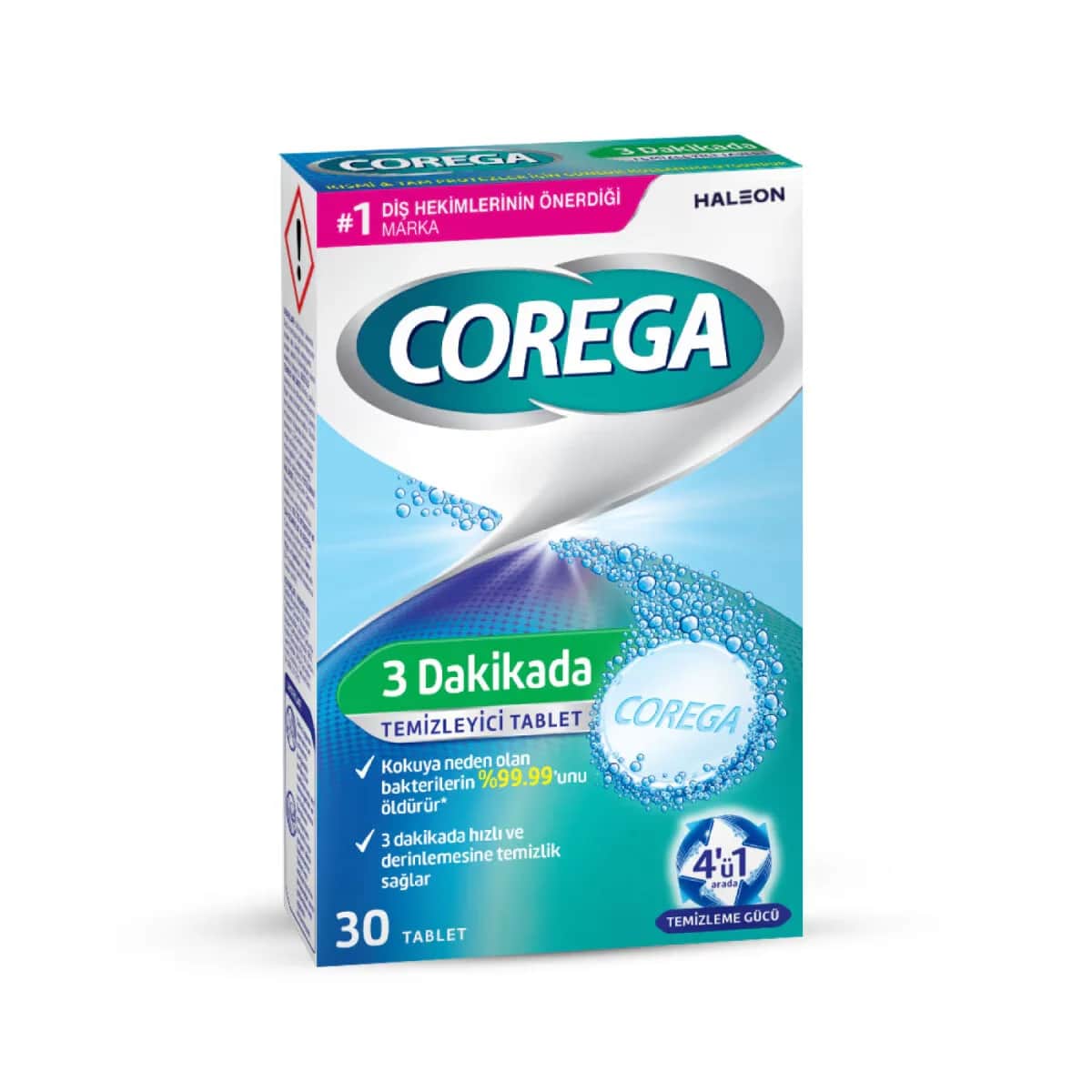 Corega أقراص كوريجا لتنظيف طقم الأسنان (30 قرصًا)