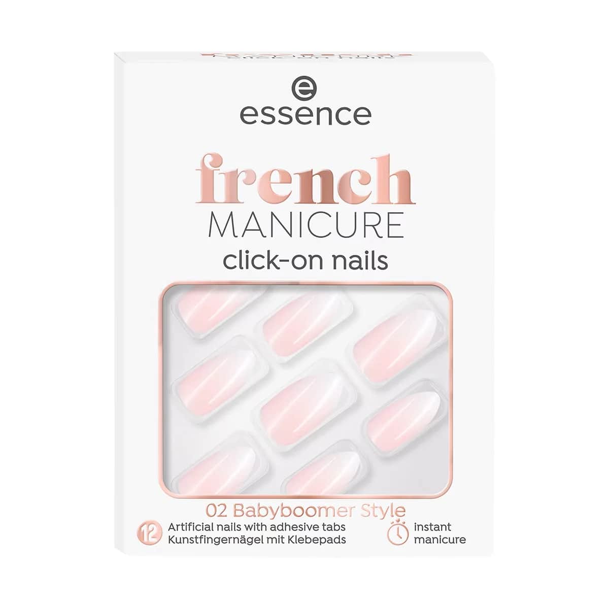 أظافر فرنسية مزيفة 02 من إيسنس 1 قطعة Essence