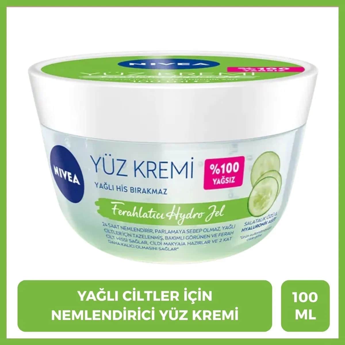 NIVEA كريم نيفيا هيدرو جل المنعش والمرطب للعناية بالوجه 100 مل للبشرة الدهنية
