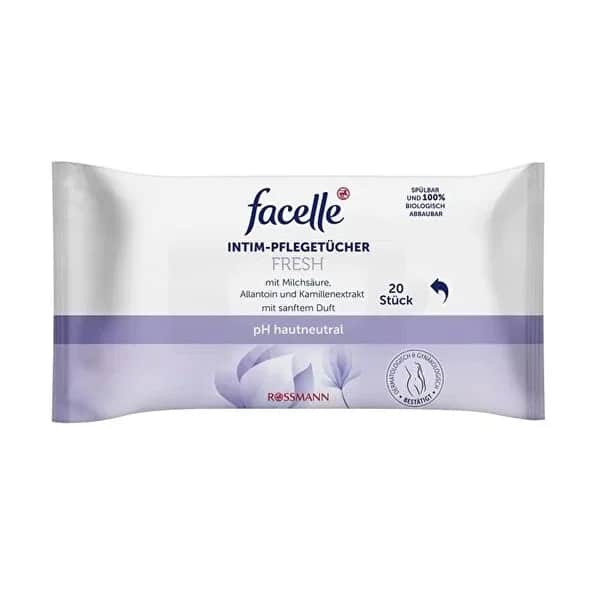 Facelle مناديل العناية بالمنطقة التناسلية الخارجية من فاسيل، 20 قطعة