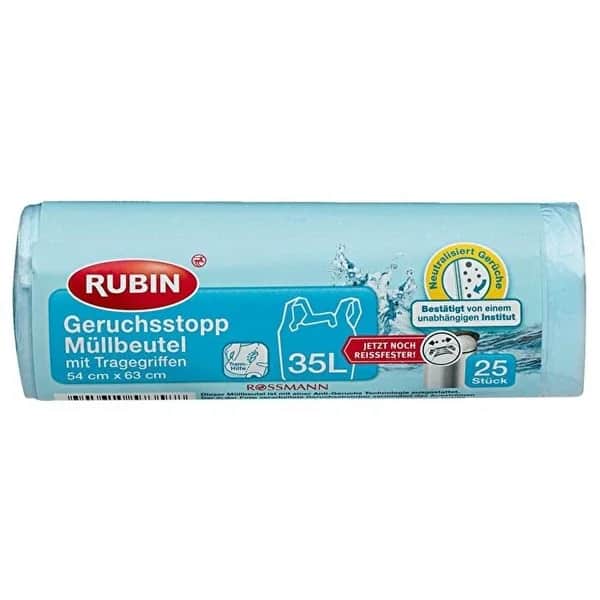 Rubin مصيدة روائح أكياس القمامة روبين 35 لترًا 54 × 63 سم 25 قطعة