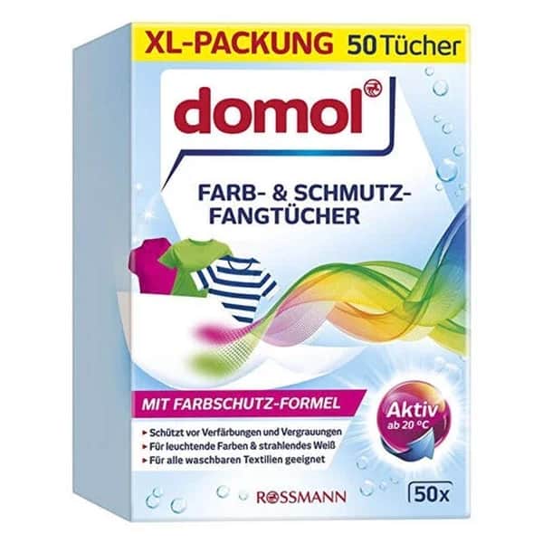 Domol مناديل دومول لفصل الألوان للغسالة 50 قطعة