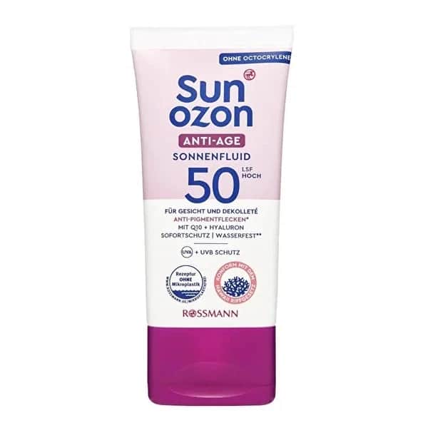 Sunozon كريم صنوزون الواقي من الشمس للوجه، مضاد للشيخوخة، بعامل حماية 50، 50 مل
