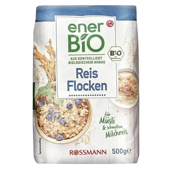 Enerbio رقائق أرز عضوية من إنيربيو خالية من الغلوتين، نباتية، ٥٠٠ غرام