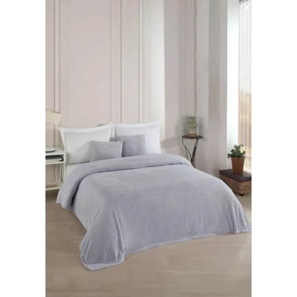 Wondel غطاء وبطانية أريكة سرير مزدوج من وندل جراي 200×230 سم