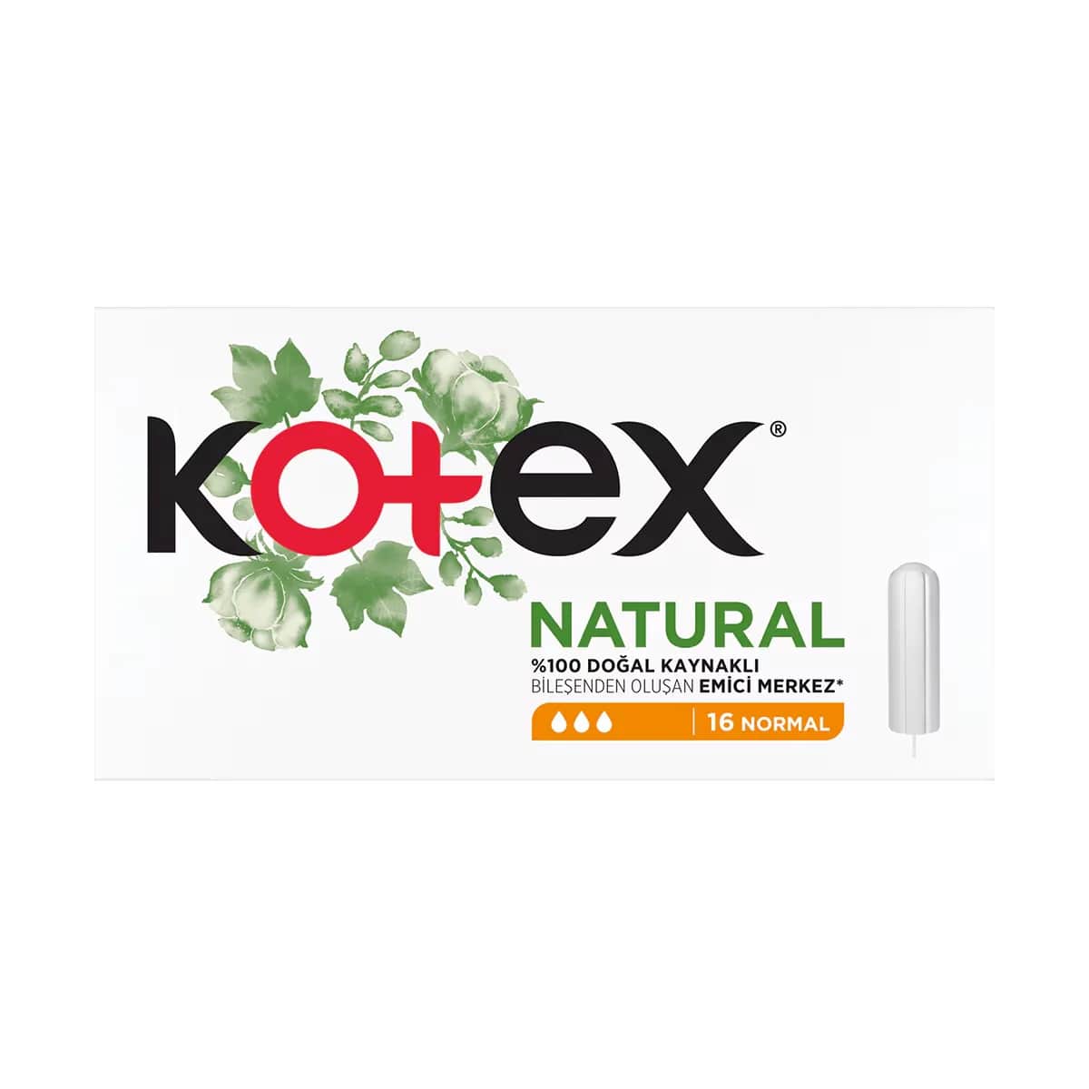 Kotex سدادة قطنية كوتكس الطبيعية العادية 16