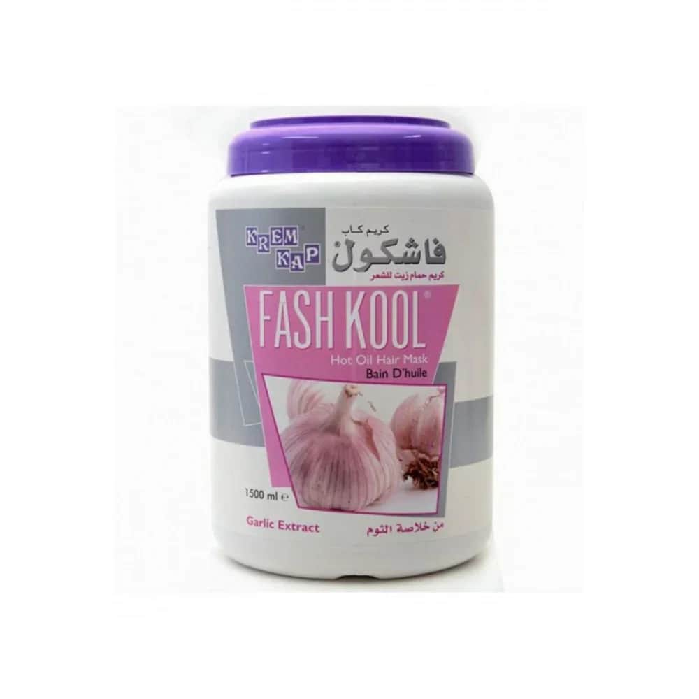 قناع زيت الشعر الساخن 1500 مل من فاشكول مع مستخلص الثوم Fashkool