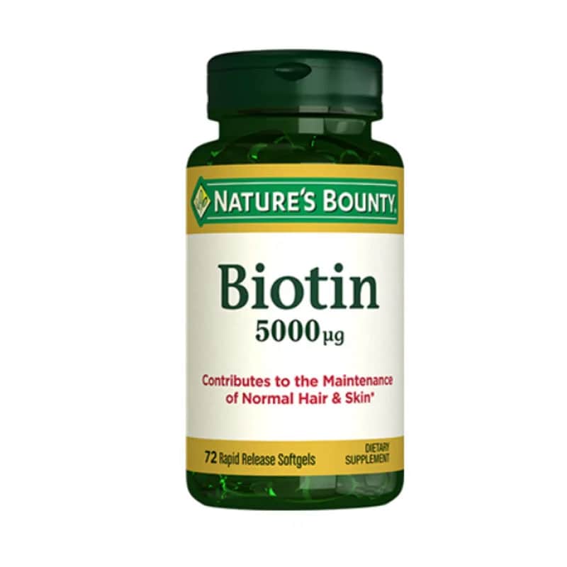 Nature's Bounty مكمل غذائي بيوتين ٥٠٠٠ ميكروغرام من نيتشرز باونتي، ٧٢ كبسولة