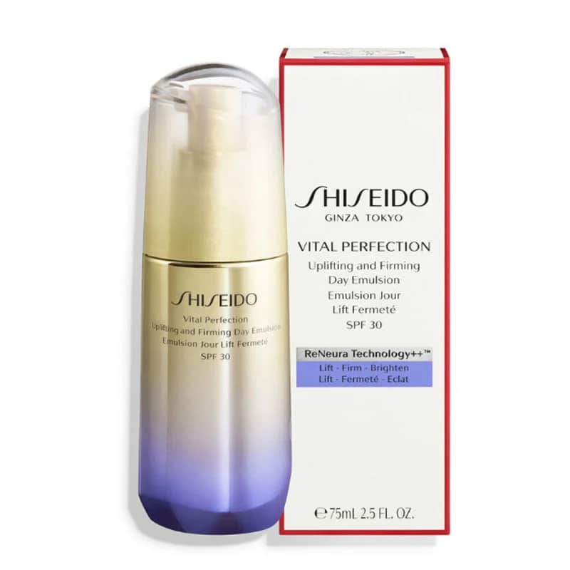 Shiseido مستحلب شيسيدو فيتال بيرفيكشن النهاري المنشط والمقوي بعامل حماية من الشمس 30، 75 مل