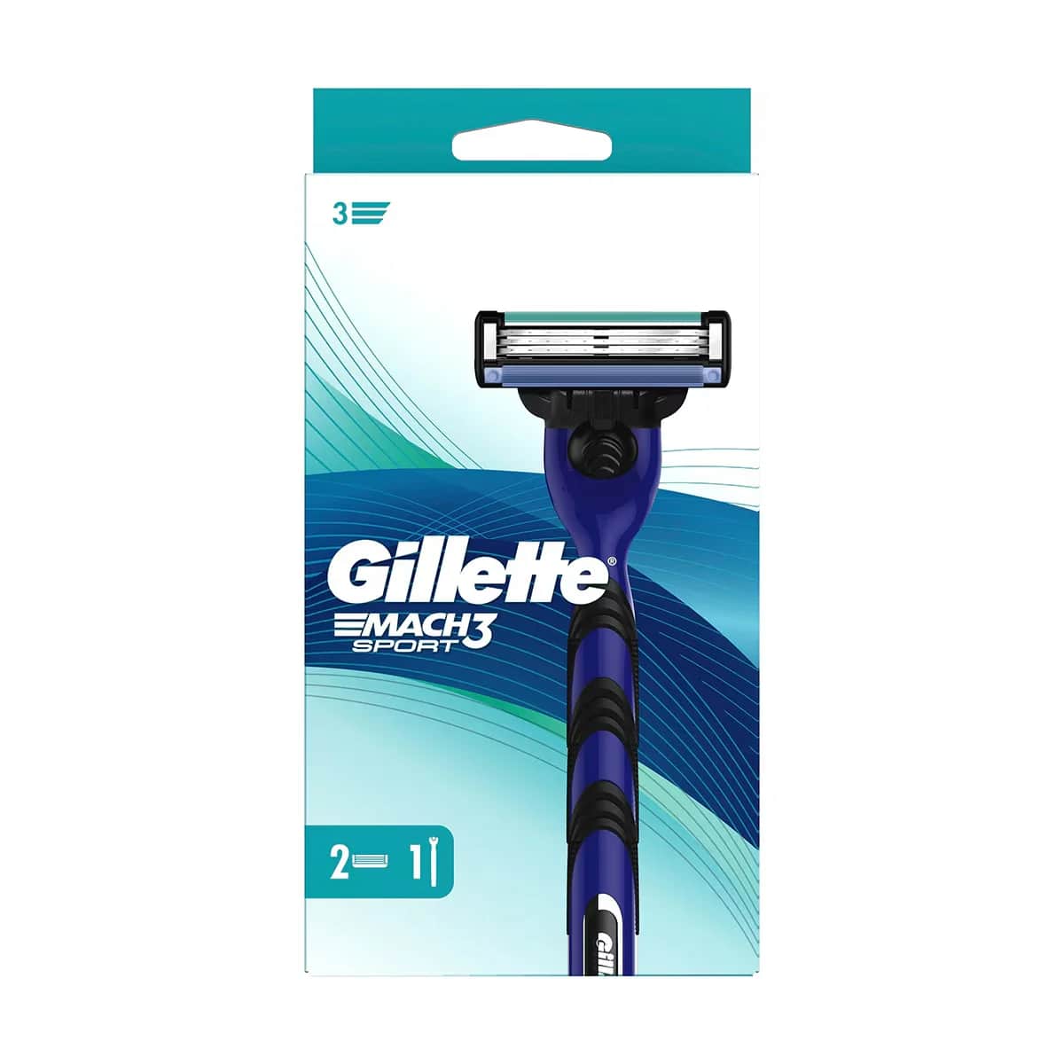Gillette ماكينة حلاقة جيليت ماك 3 + شفرة حلاقة احتياطية عبوة من قطعتين