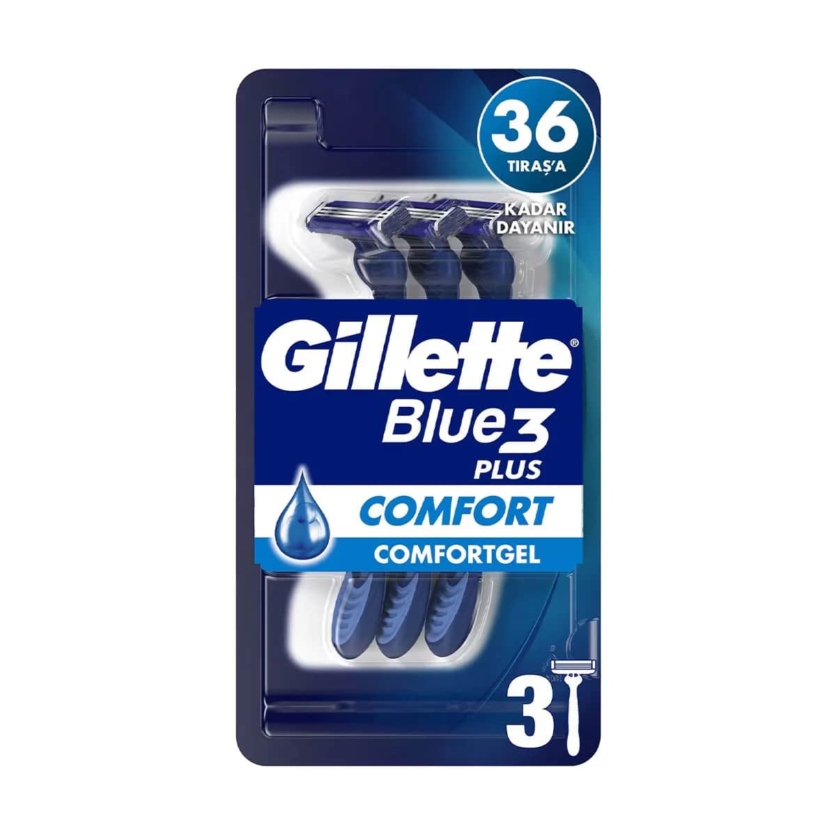 Gillette ماكينة حلاقة جيليت بلو 3 للاستخدام مرة واحدة عبوة من 3 قطع