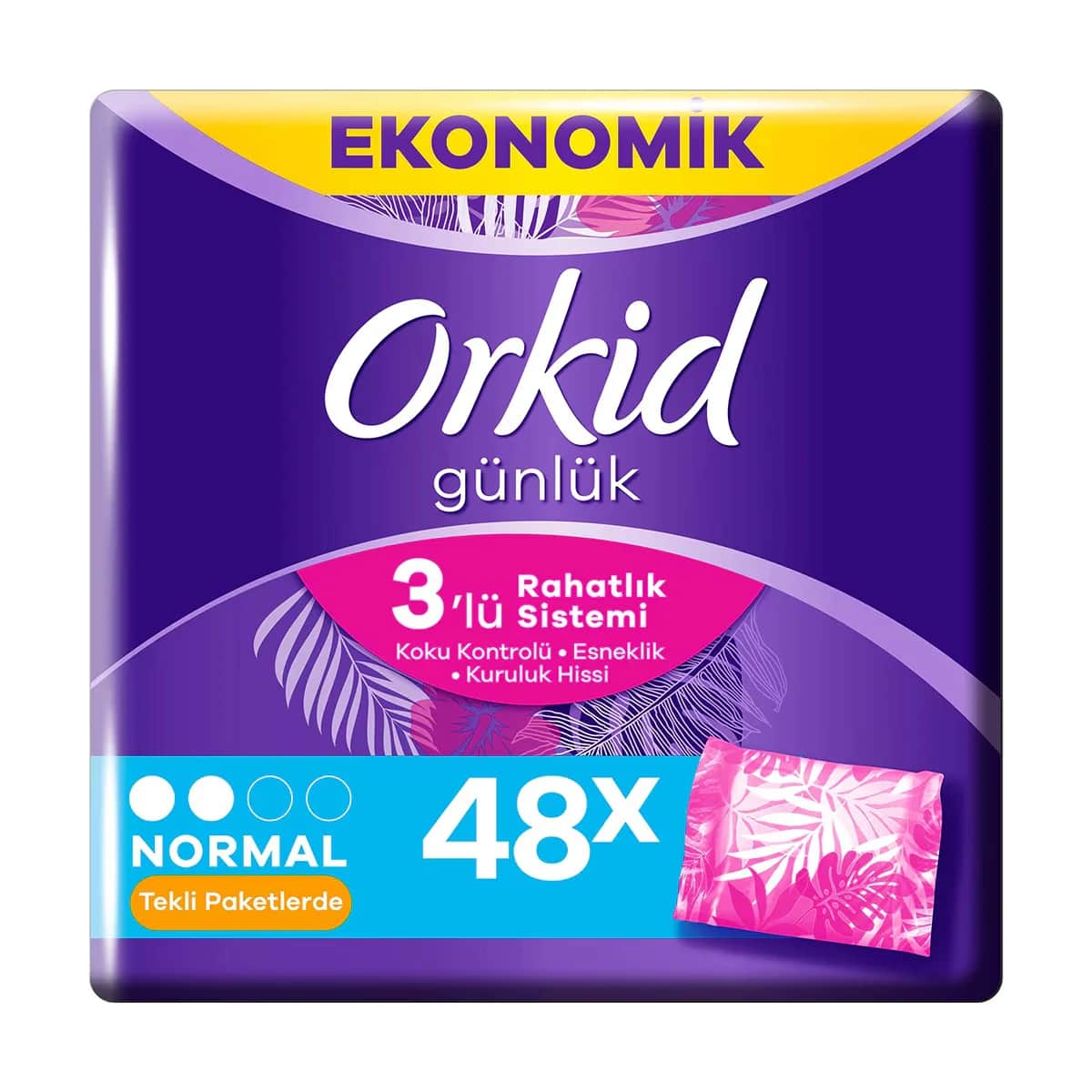 Orkid فوط أوركيد اليومية للحماية اليومية، عبوة من 48 قطعة
