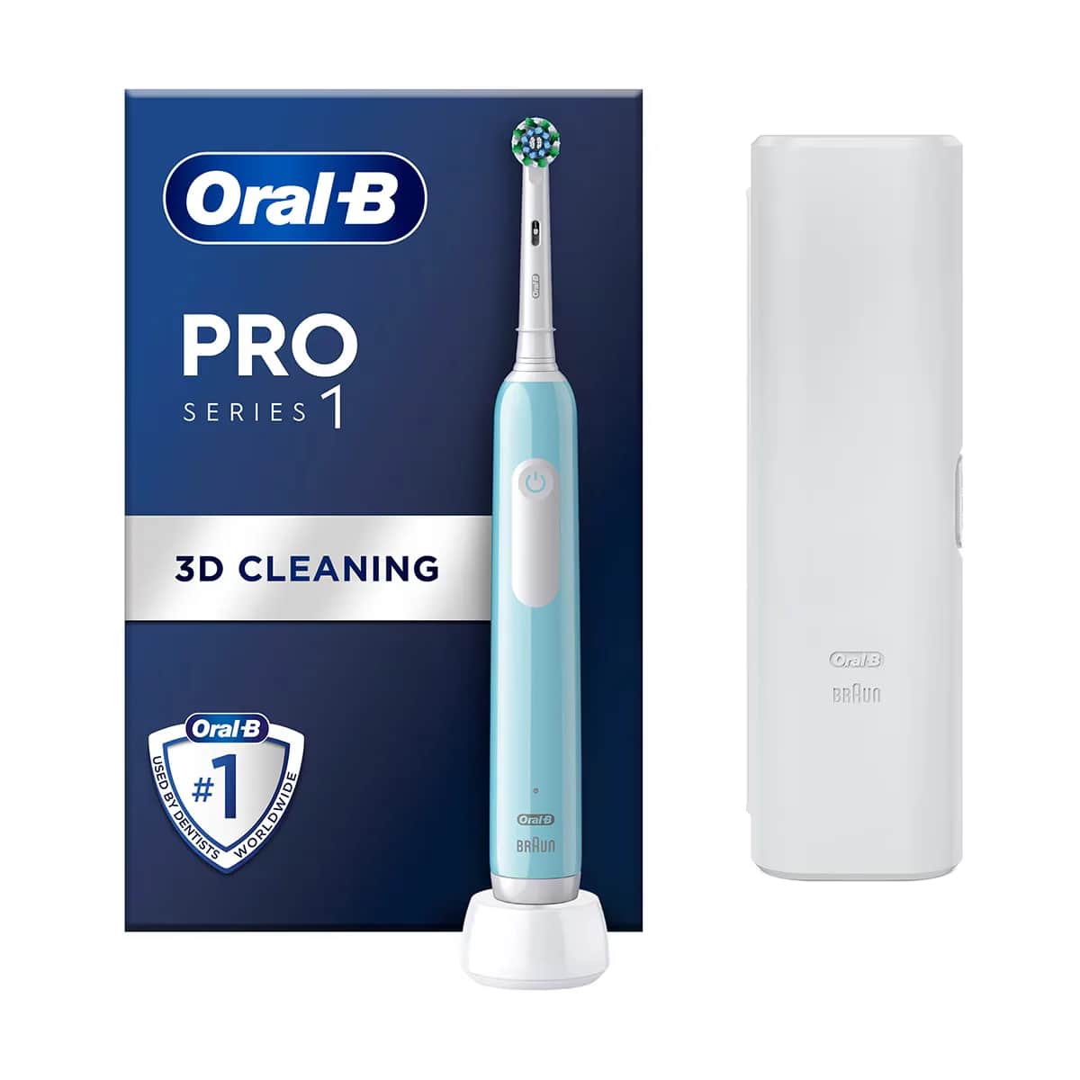 Oral-B فرشاة أسنان أورال-بي برو الكهربائية باللون الأزرق + حقيبة