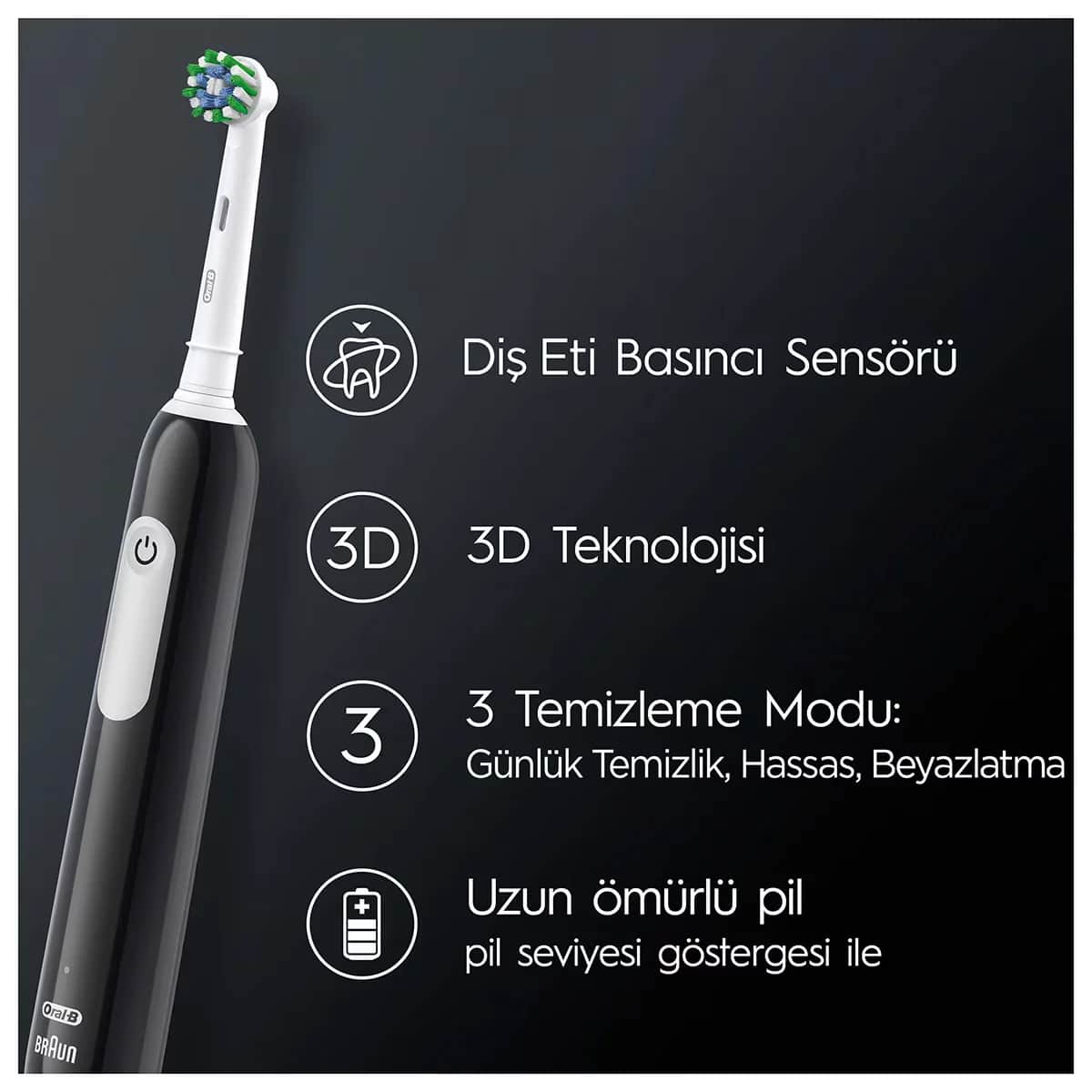 Oral-B فرشاة أسنان أورال-بي برو القابلة لإعادة الشحن، عبوة من قطعتين + طقم رأسين احتياطيين