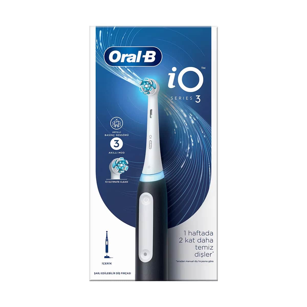 فرشاة أسنان قابلة للشحن سوداء من أورال-بي Oral-B