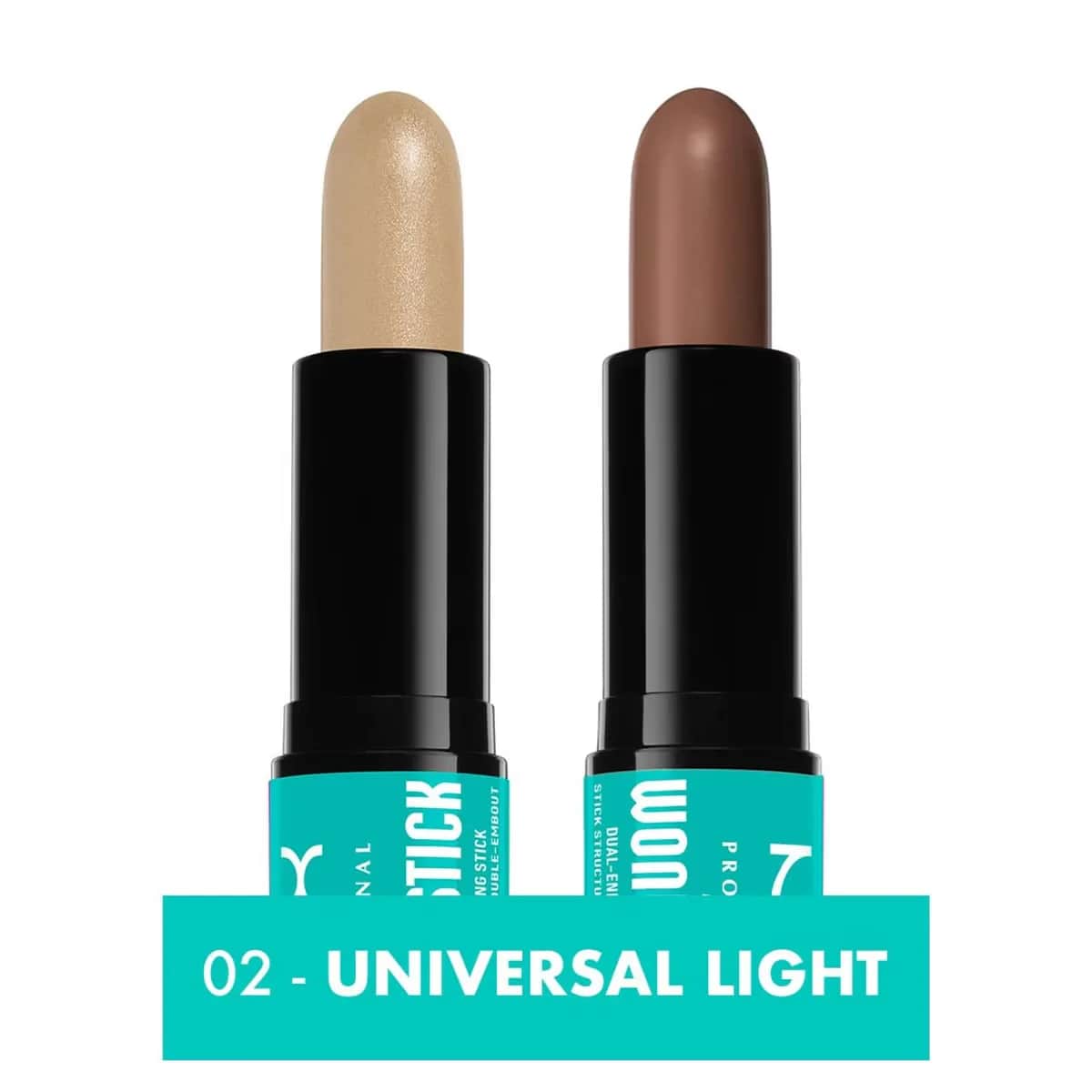 NYX عصا مكياج احترافية من نيكس، كريم كونتور وإضاءة بطرفين، لون فاتح عالمي