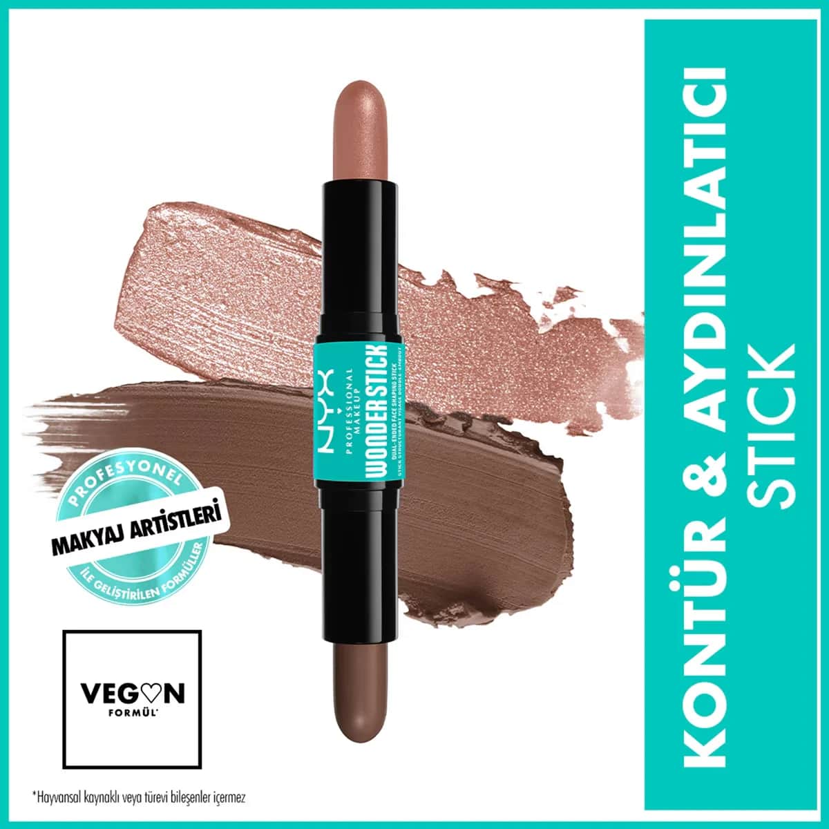 NYX عصا مكياج احترافية من نيكس، كريم كونتور وهايلايتر مزدوج الأطراف، فاتح ومتوسط