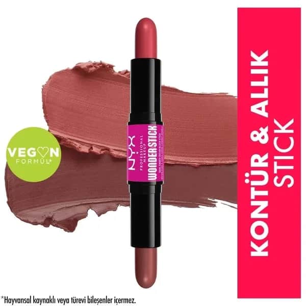 NYX عصا مكياج احترافية من نيكس، أحمر خدود كريمي مزدوج الوجه، لون مرجاني وخوخي عميق