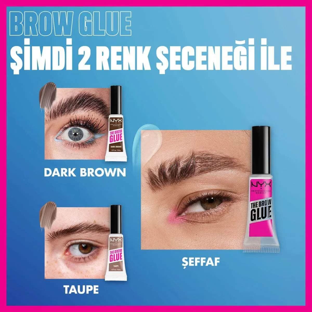 NYX ماسكارا تثبيت الحواجب من نيكس بروفيشنال ميك أب، لون بني رمادي، غراء الحواجب الفوري