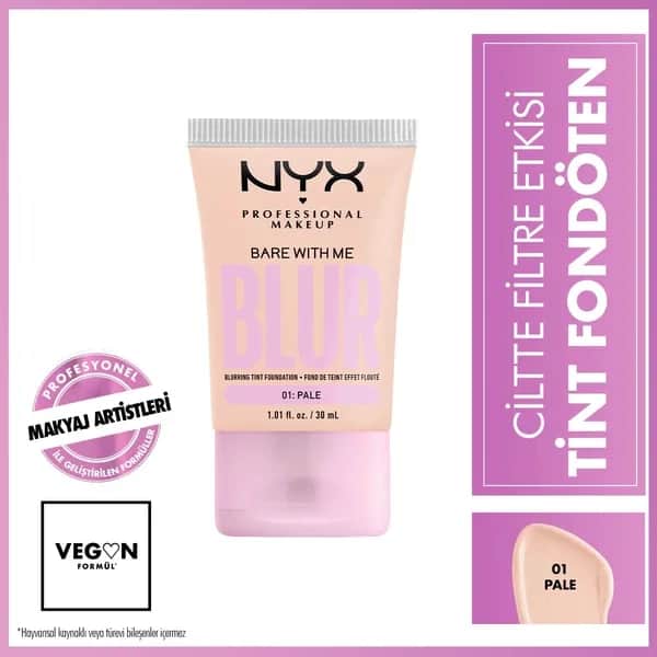 NYX كريم أساس بلور تينت سكين فيلتر إيفكت من نيكس بروفيشنال ميك أب، رقم 01 باهت
