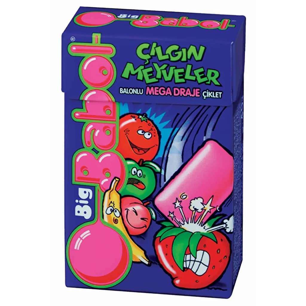 Big Babol علكة بيج بابول كريزي فروتس بنكهة الفواكه المشكلة، علبة ٣٦ غرام