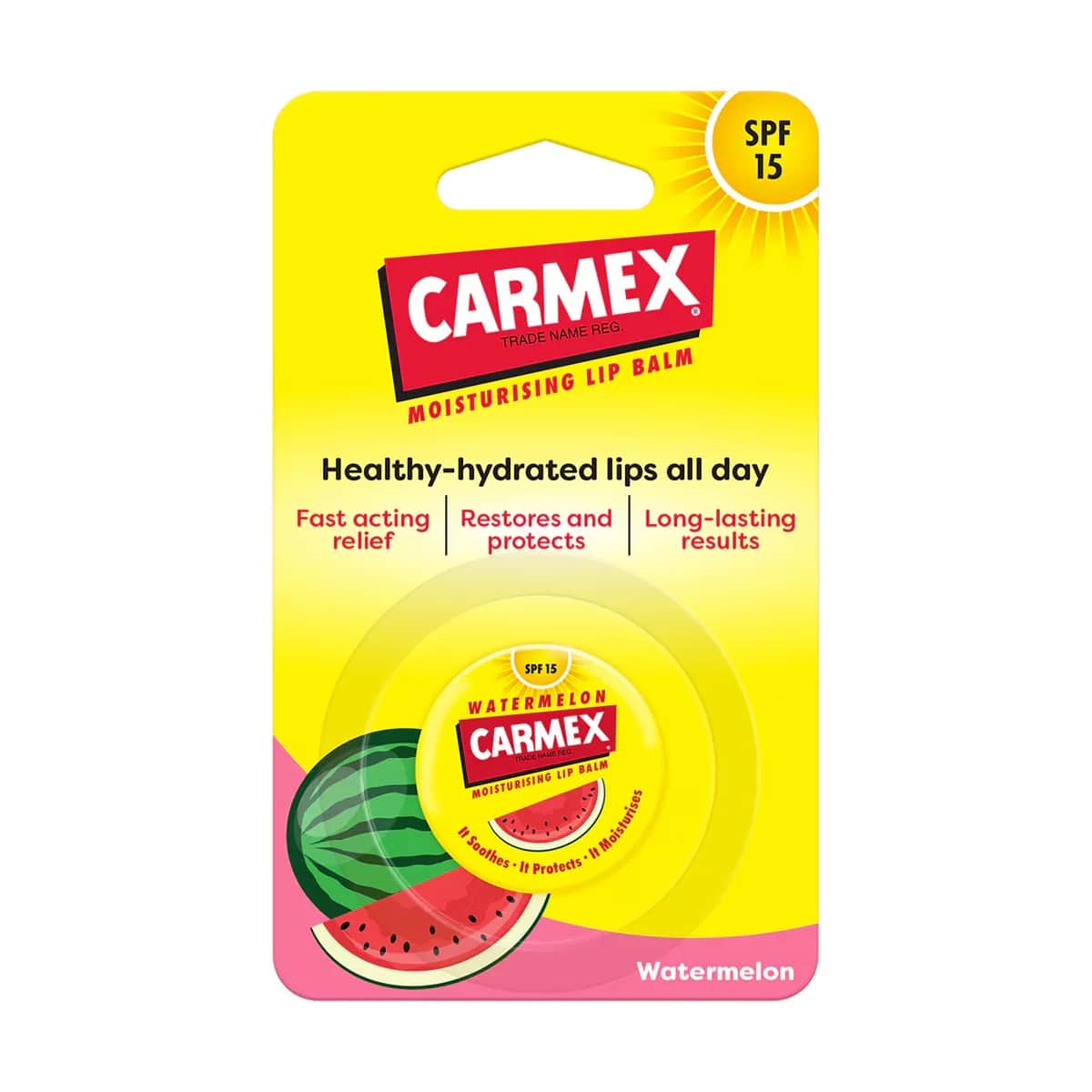 Carmex مرطب شفاه كارمكس برائحة البطيخ بعامل حماية من الشمس 15، 7.5 جم