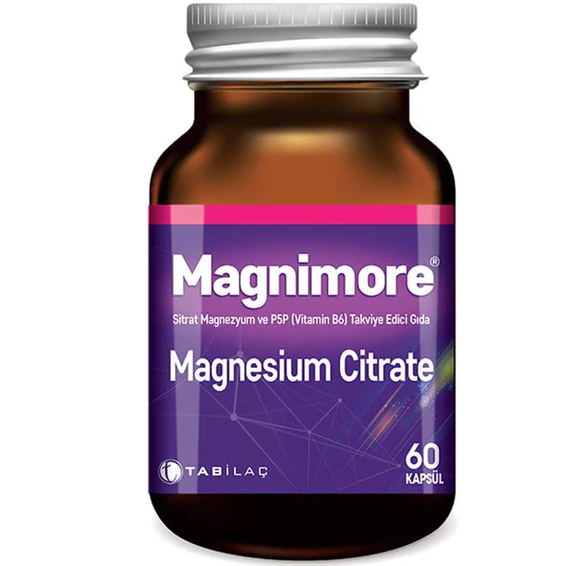 Magnimore ماجنيمور سترات المغنيسيوم وفيتامين ب6 (فيتامين ب6) 60 كبسولة